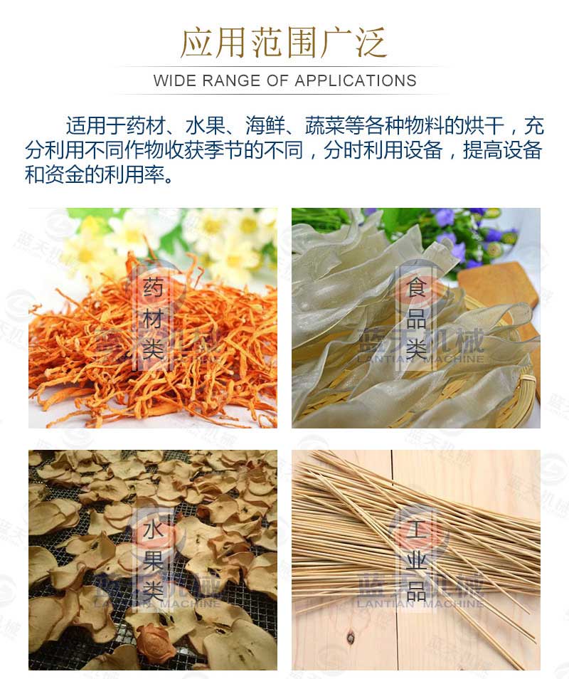 蟲(chóng)草花烘干機(jī)應(yīng)用范圍